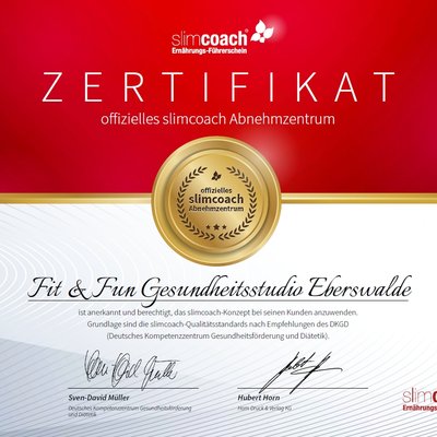 Slimcoach-Zertifikat